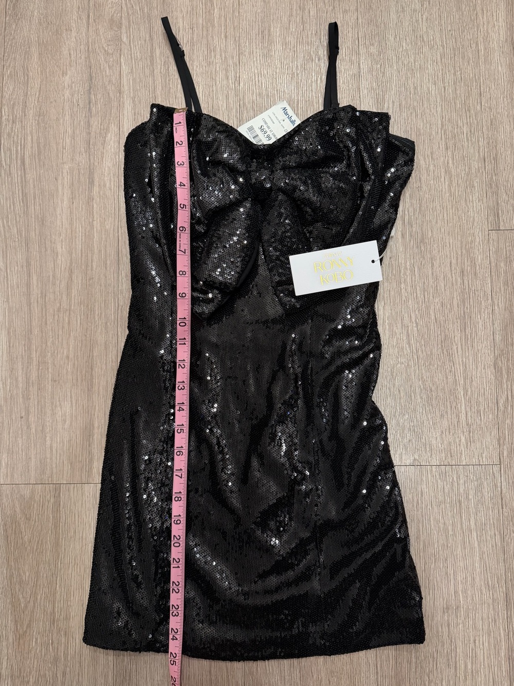 Torn by Ronny Kobo Black Sequin Cami Dress